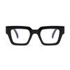 Stylish Anti-Blue Light Square Frame Reading Glasses - Color Block Trend, Versatile and Fashionable Design