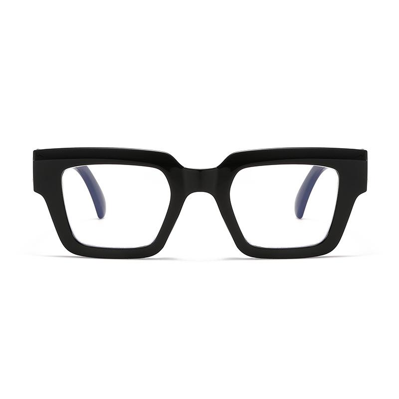 Stylish Anti-Blue Light Square Frame Reading Glasses - Color Block Trend, Versatile and Fashionable Design