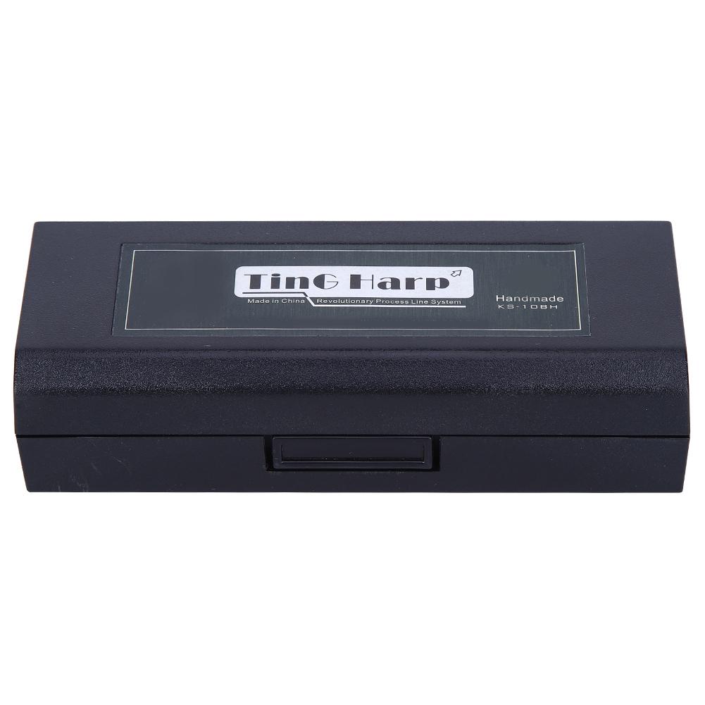 Blues Harp Mundharmonika 10-;Loch Professionelles Mundharmonika G-Ton Geschenke Edelstahlabdeckung(blau )