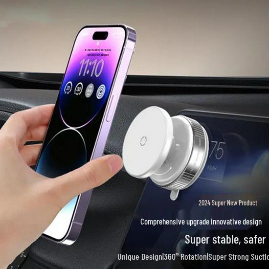 High-End Universal Magnetic Car Phone Holder with Vacuum Suction for Center Console K009 Black