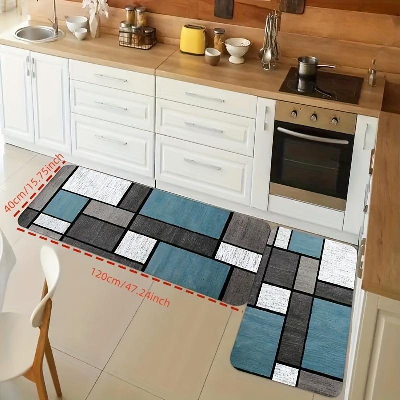 VIAMA Moderne Geometrische Küchenbodenmatte, Langer Teppich für Flur, Waschküche, Eingang Anti-Rutsch-Fußmatte, Heimdekoration