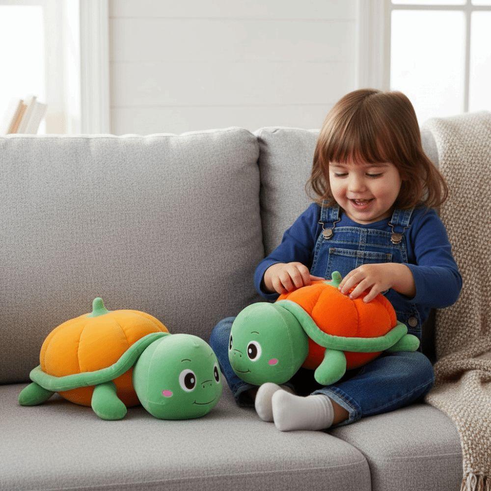 Fluffy Pumpkin Turtle Plush Toys Persimmon Turtle Animal Plush Doll Turtle Stuffed Doll Car Decor