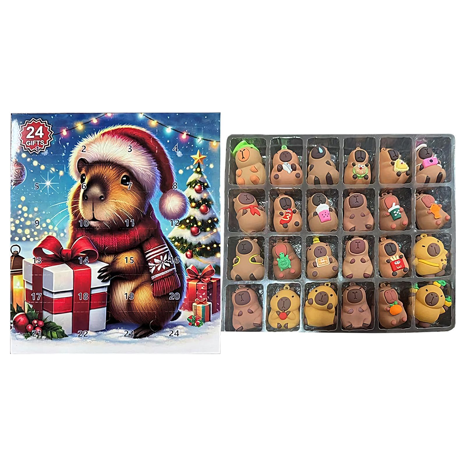 

Christmas Advent Toy 2025 Capybara Miniature Doll Countdown Calendar For Kid Adorable Home Decoration Lovable Christmas other