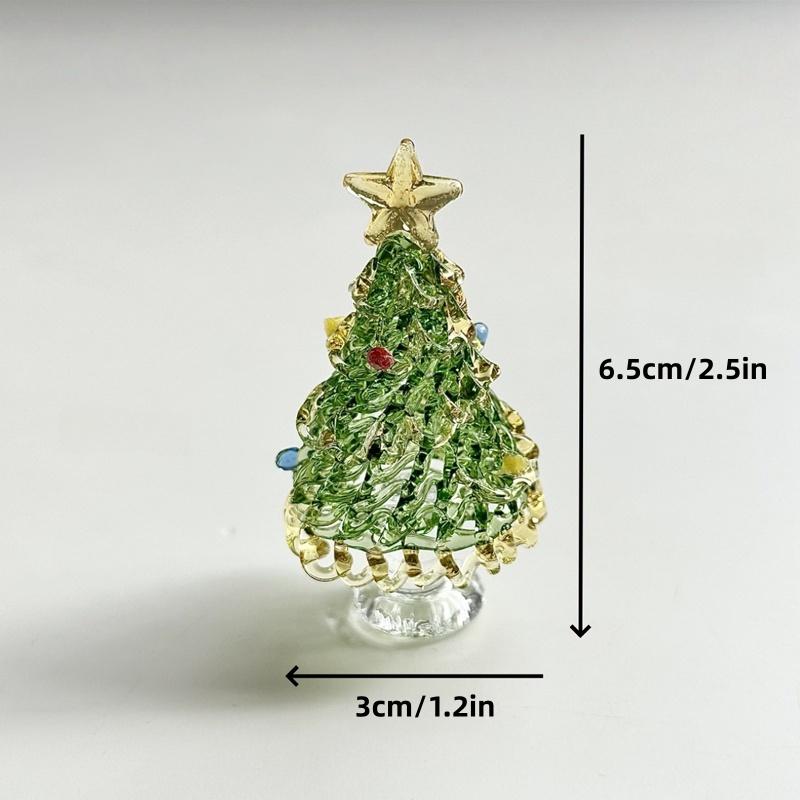 Creative Christmas Tree Miniature Glass Sculpture, Handcrafted Blown Glass Art, Collectibles and Christmas Gifts