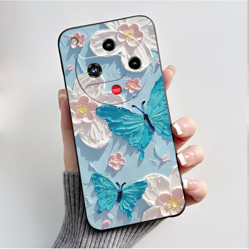 For Nubia Focus 2 5G Z2462N Case Luxury Fashion Butterfly Flowers Soft TPU Silicone Black Cover for ZTE Nubia Focus2 Phone Case
