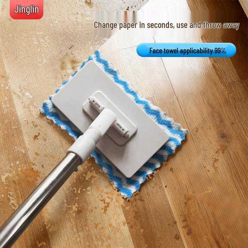 Hands-Free Reusable Face Towel Mop with Auto Clip for Easy Cleaning