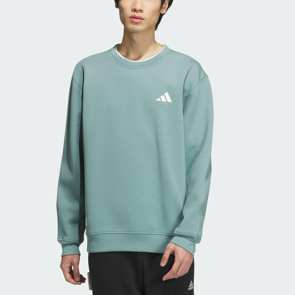 Adidas FW24 Kleine Logo Sweat-Serie Lockerer Schnitt Rundhals Langarm Sweatshirt Herren Sweatshirt Hellgrau JM3412