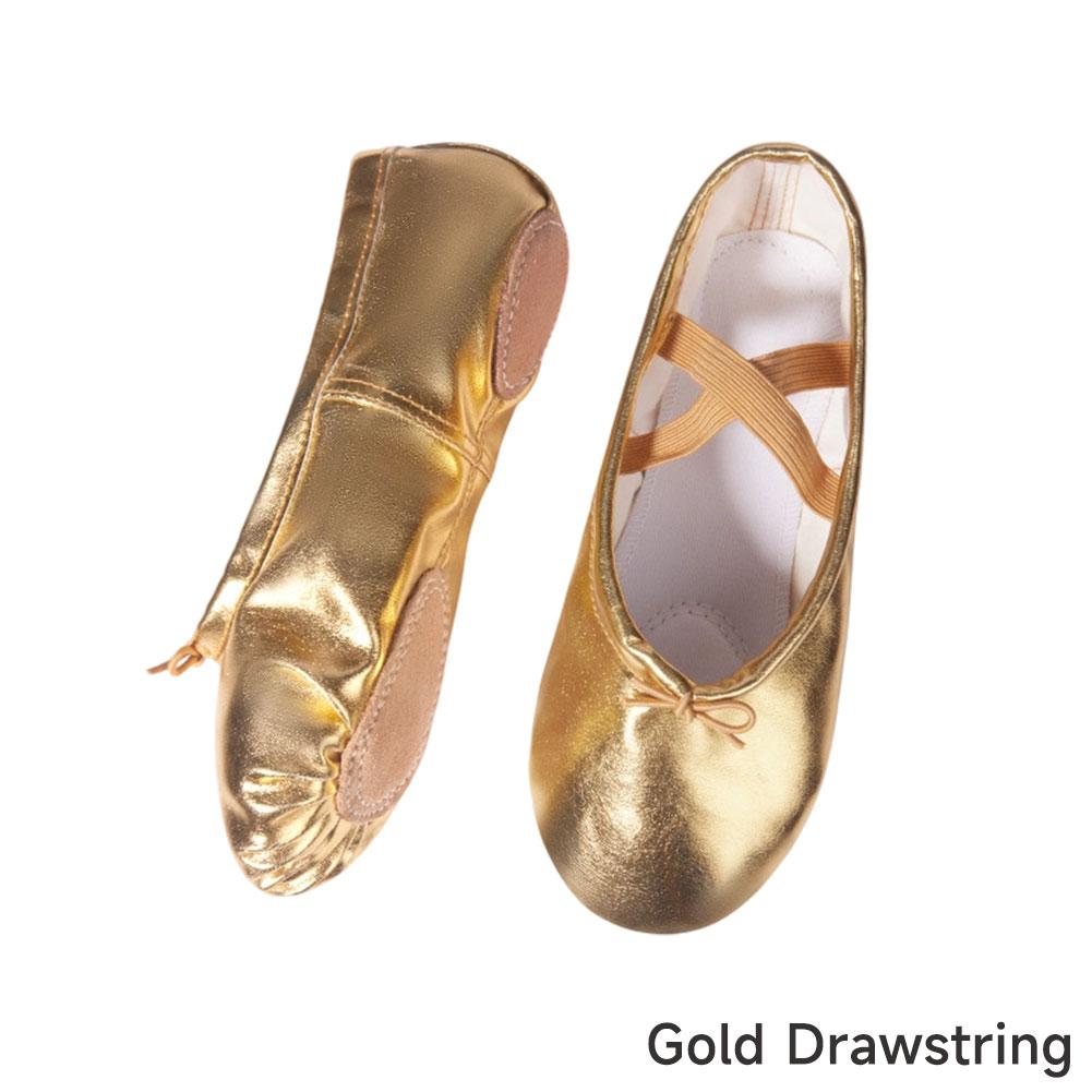 1Pair Girls Ballet Shoes Gold Silver Soft Sole Ballet Dance Slippers Children Practise Ballerina Shoes Woman Gymnastics