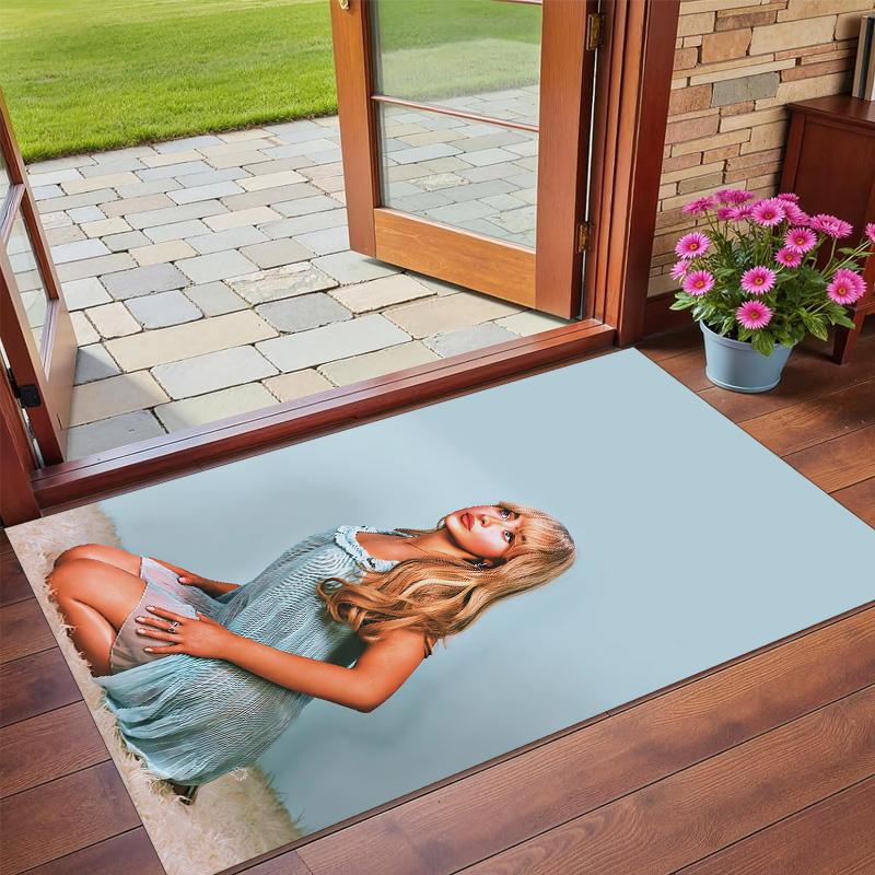 Sabrina Carpenter Print Crystal Velvet Plush Rug Anti?Slip Wear?Resistant Floor Carpet For Indoor Household Home Decoration