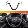 For Jeep Grand Cherokee 2014- Car Sticker Carbon Fiber Steering Wheel Cover Trim Cover Decoration Frame Interior Accessories