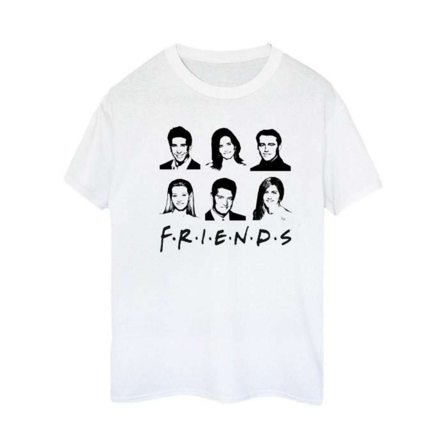 Friends Womens_Ladies Faces Cotton Logo Boyfriend T-Shirt XXXXL