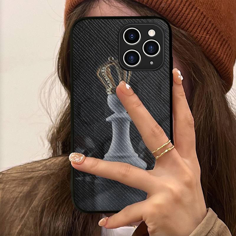 

Чехол для телефона с фигурами шахматной доски, жесткий кожаный чехол для iPhone 11, 12, 13 Mini Pro Max 8, 7 Plus SE 2020 X XR XS, чехол 11 pro max