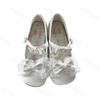Lace Bow Knot Women's Mary Jane Shoes 2025 New Sweet Ballet Dance Shoes Buckle Strap Comfortable Princess Leather Shoes