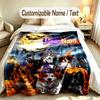 Halloween Theme Custom Blanket Personalized Name & Text Customized Soft Warm Throw Blanket Home Decor