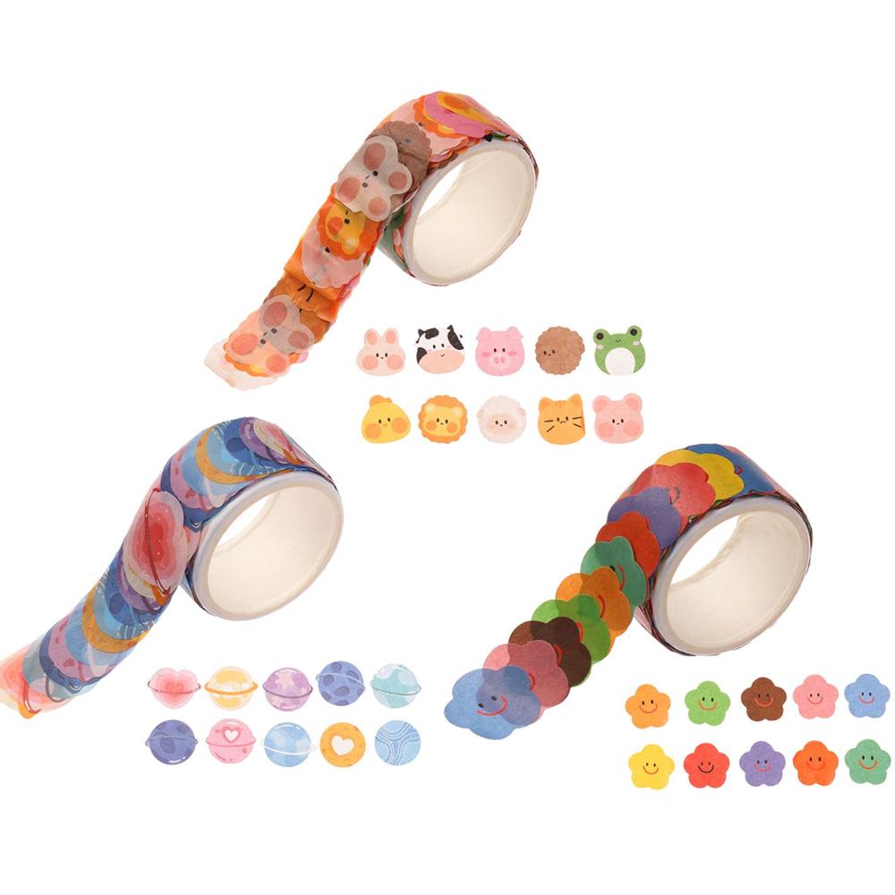 

3Rolls Tearable Decorative Stationery DIY Scrapbooking Sticker Diary Label Washi Tape Sticky Paper