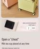 20-Inch Leather Front-Opening Suitcase with Universal Wheels and Combination Lock - Large Capacity for Men and Women