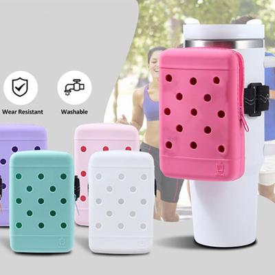 Silikonové pouzdro na láhev na vodu, taška na tumbler, velká kapacita, nastavitelný protiskluzový design, taška s držákem na telefon, sportovní láhev do posilovny