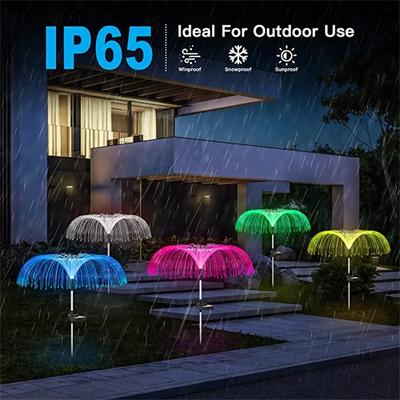 Luces solares de medusas, luces solares de jardín que cambian de 7 colores, lámpara de flores impermeable para exteriores, camino de patio, decoración de paisaje