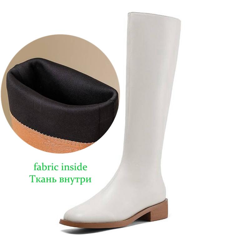 Krazing Pot Microfiber Autumn Solid Color Winter Shoes Med Heels Big Size 45 Size 44 Size 46 Women Zipper Keep Warm Knee Boots
