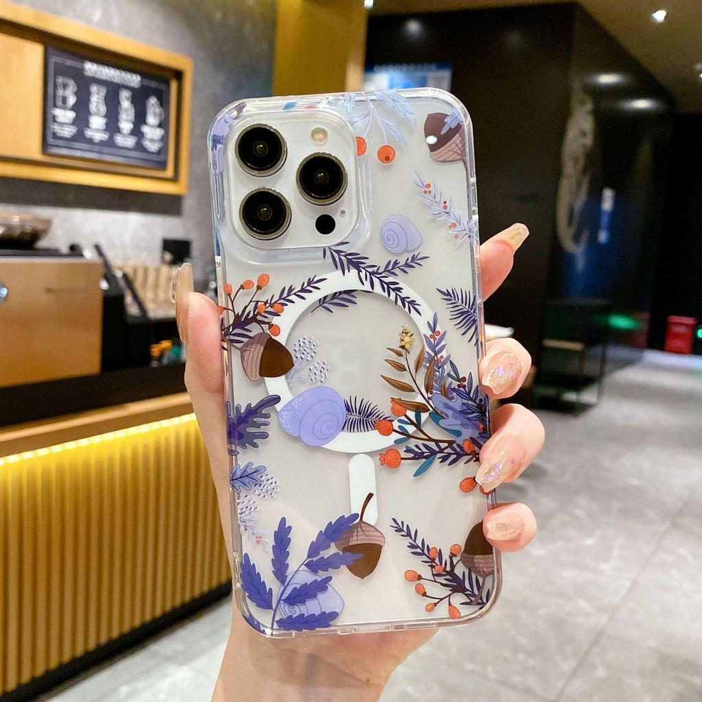 Chinese Style Floral Magnetic Case for iPhone 17 Pro Max