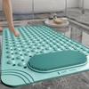 Non Slip Soft PVC Bath Mat with Suction Cups Massage Bumps Foot Cleaning Strong Drainage Bathroom Safety Rug Bathroom Carpet