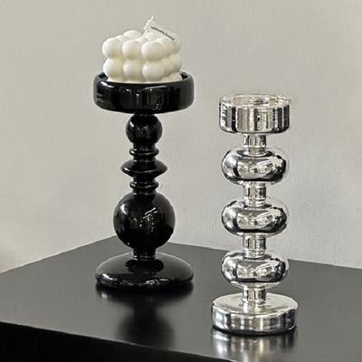 European Style Glass Candle Holders Romantic Unique Minimalist Candlestick Retro Elegant Tea Light Rack