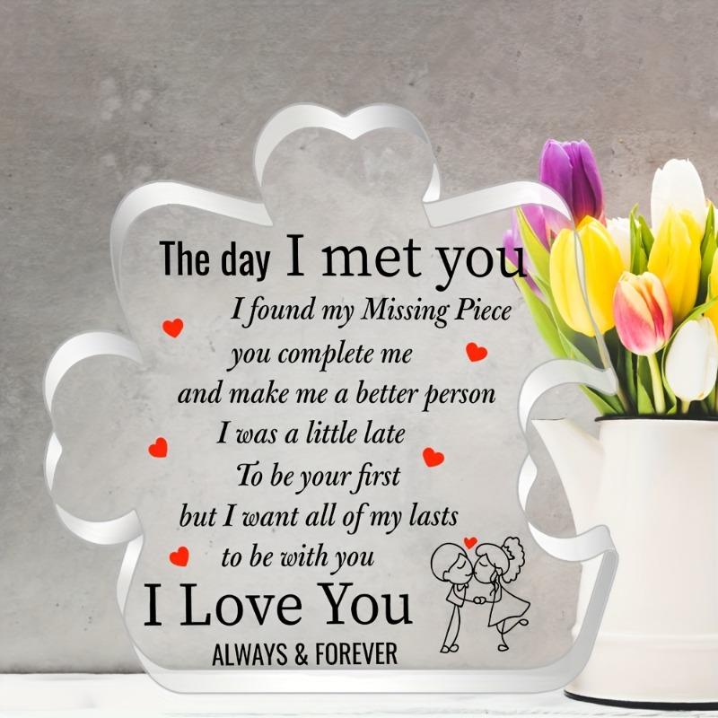 2D Flat "I Love You" Thoughtful Message Acrylic Puzzle Desktop Decoration Plaque, Suitable for Wall Decoration, Porch, Room, Villa, Accents Home, Hall