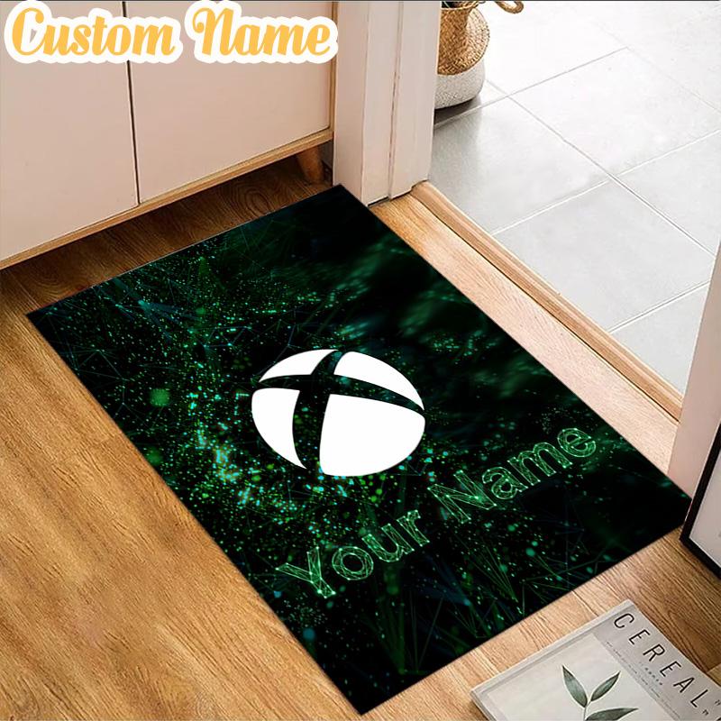 Custom Name Game box Neon Logo Rug, Office Rug, Chair Rug, Carpet for Living Rooms, Doormat Game Rug Home Decor Christmas Gifts