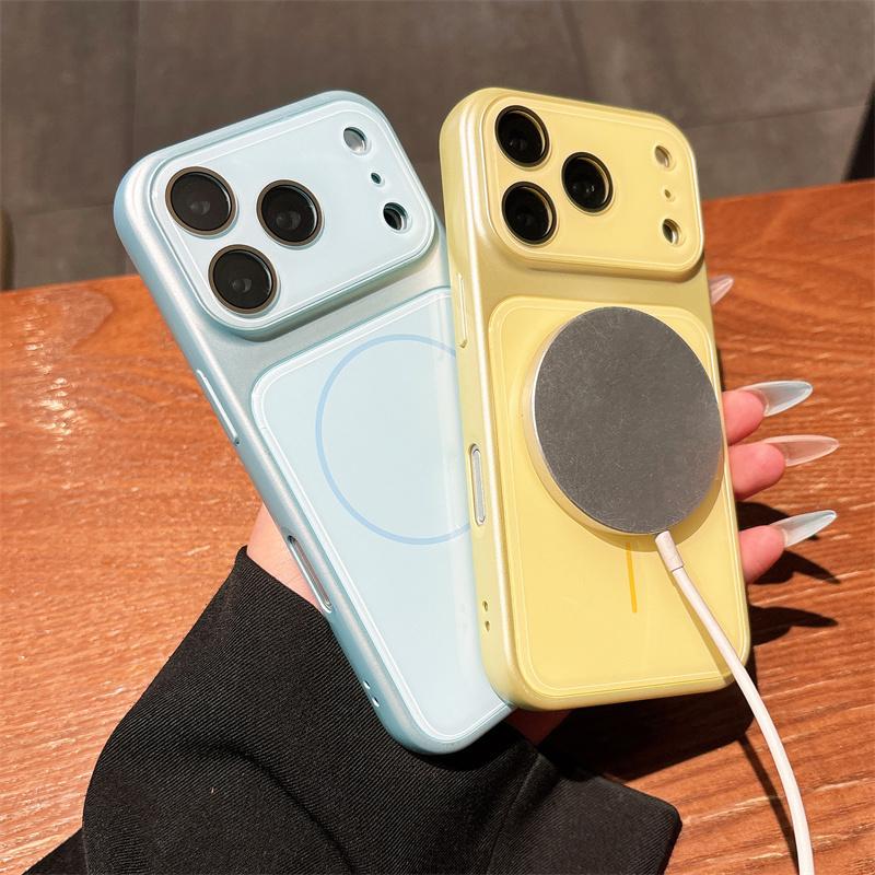 Luxury Acrylic Crystal Lens Phone Case For Apple iPhone 17 16 15 14 Plus 13 Pro Max Support Wireless Charging Magnetic PC Couqe