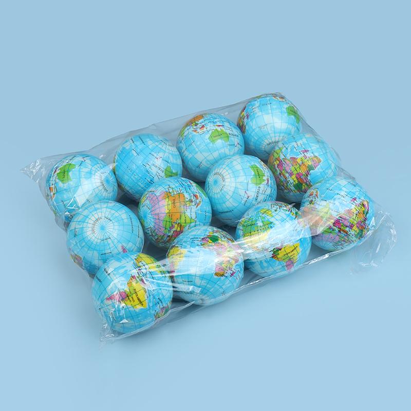 6/12pcs Funny Earth Squeeze Toys For Kids Birthday Party Favors Pinata Filler Adults Christmas Gift Stress Relief PU Foam Ball