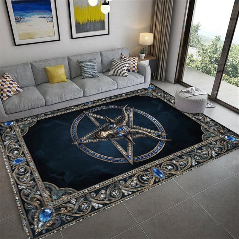 2025 New Satan's Pentagram Carpet Rug for Living Room Bedroom Home Sofa Decoration,Kids play Non-slip Floor Mat137