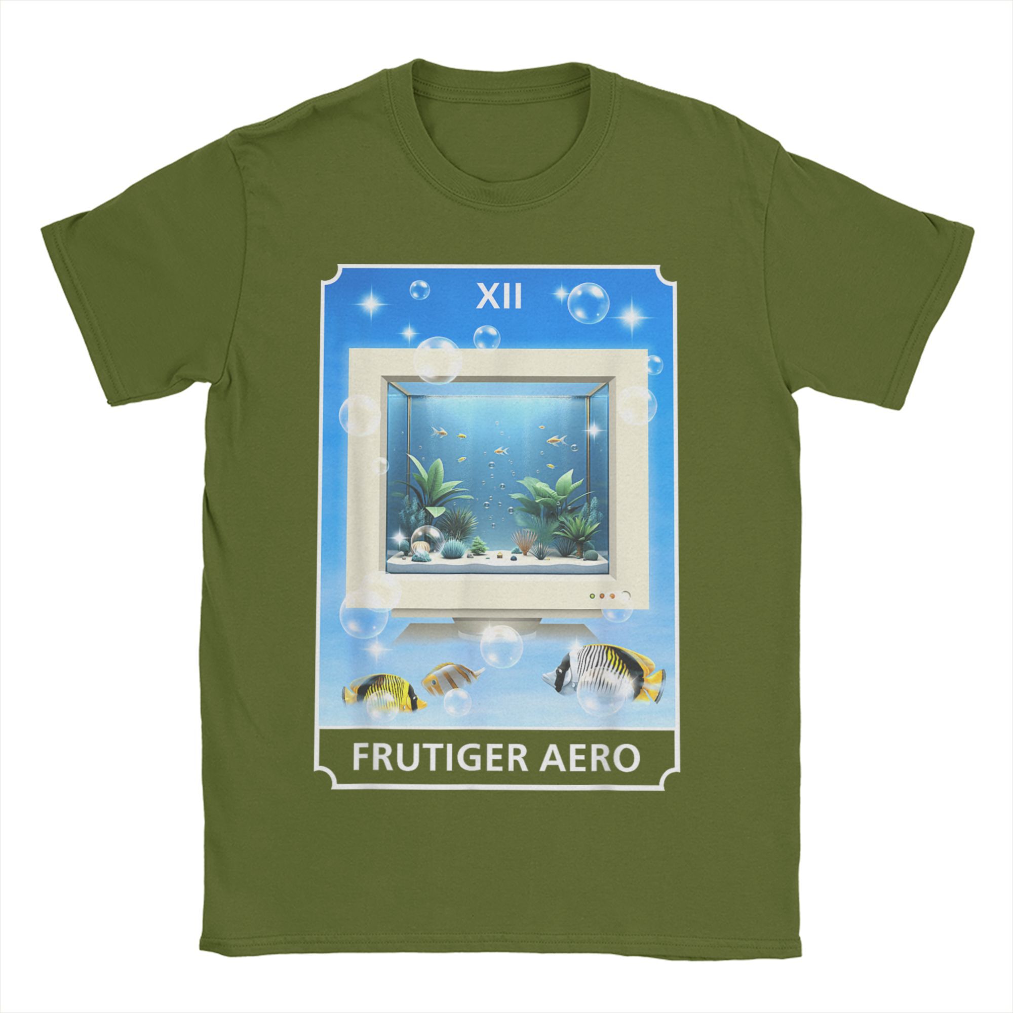 

Новинка Футболки с эстетикой Frutiger Aero для мужчин и женщин, футболка из чистого хлопка, футболки с технологиями, компьютером, аквариумом, картами Таро, одежда больших размеров 4XL