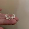 Xiaohongshu 925 Sterling Silver Exaggerated Plain Ring for Women – Simple, Luxurious, High-End Design.
