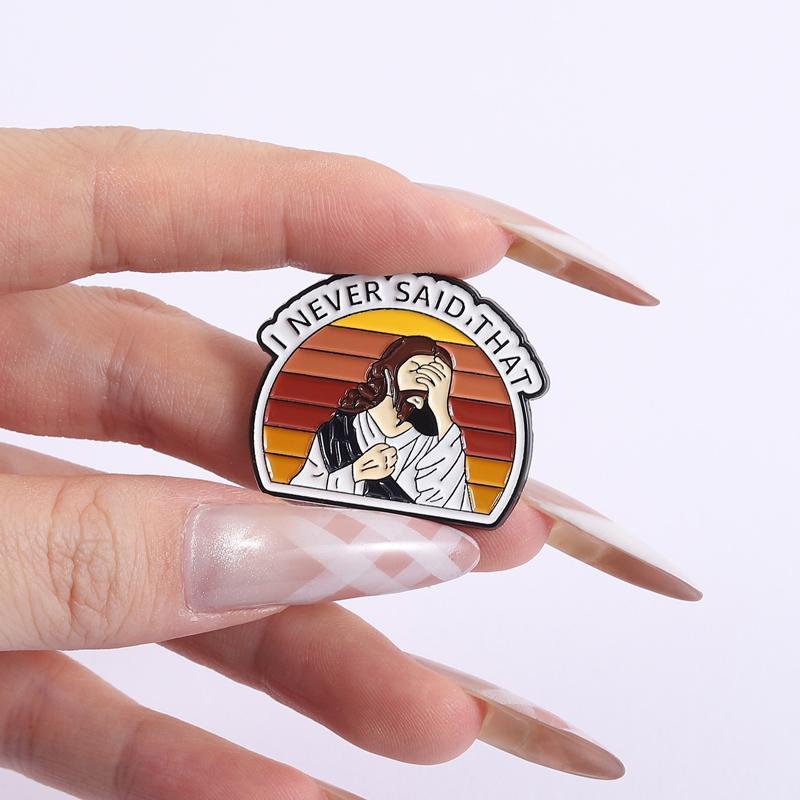 Jesus Christ I Never Said That Enamel Pins Christmas Vibes Brooches Lapel Badges Faith Jewelry Gift for Kids Friends