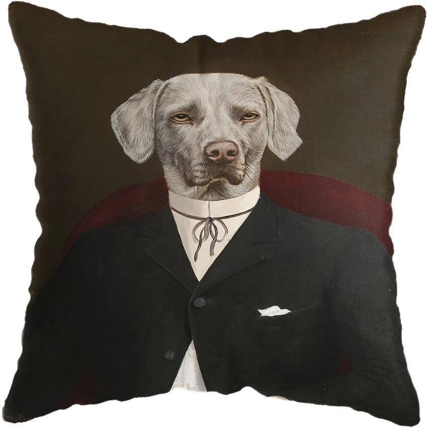 Vintage maleri Katt Hund Dyr Putetrekk Bil Dekor Putetrekk Hjem Sovesofa Putetrekk