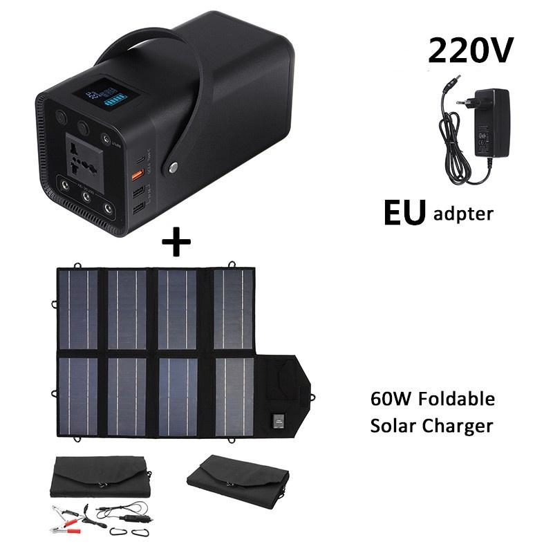 200W Powerbanka Přenosný solární generátor Zásoba energie Mobilní napájecí zdroj Venkovní UPS Baterie