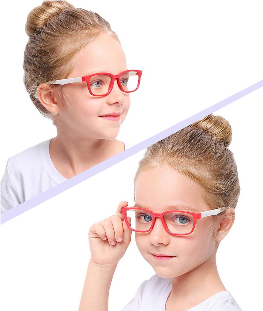 AHXLL Kids Boys Girls Blue Light Blocking Glasses 2 Prevent Eye UV Computer Cell Phone Ages Pack, Strain, Protection, Gaming, TV, Glasses, 3-9