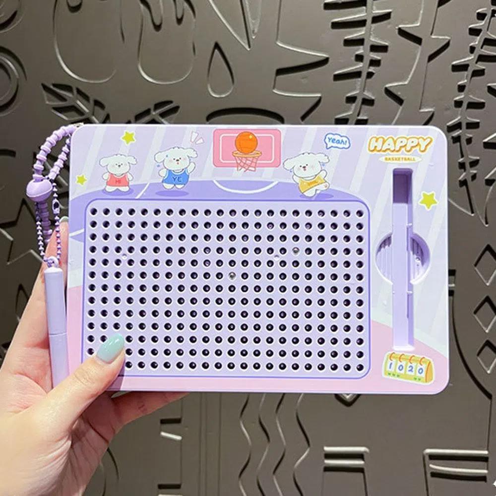 Magnetic Toy Steel Ball Drawing Board Cartoon Writing Pad Bag Pendant  Learning Educational