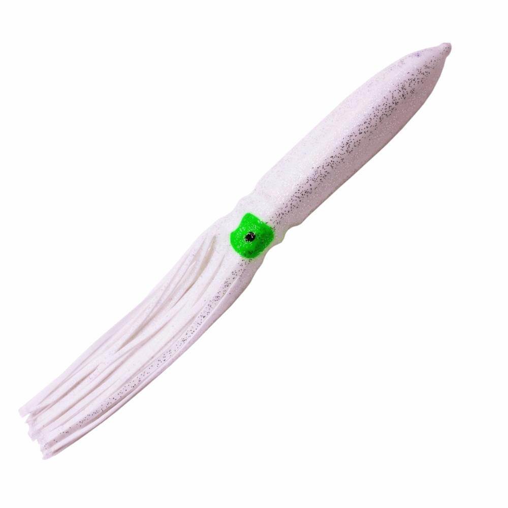 8PCS Portable Luminous Squid Lure Soft Rubber Squid Skirt Fishing Lure 11.8inch Soft Squid Baits Bass Fishing