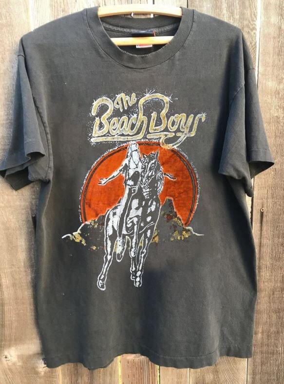 T-shirt Unisex Nera The Beach Boys Band Tour Stile Classico KH16093
