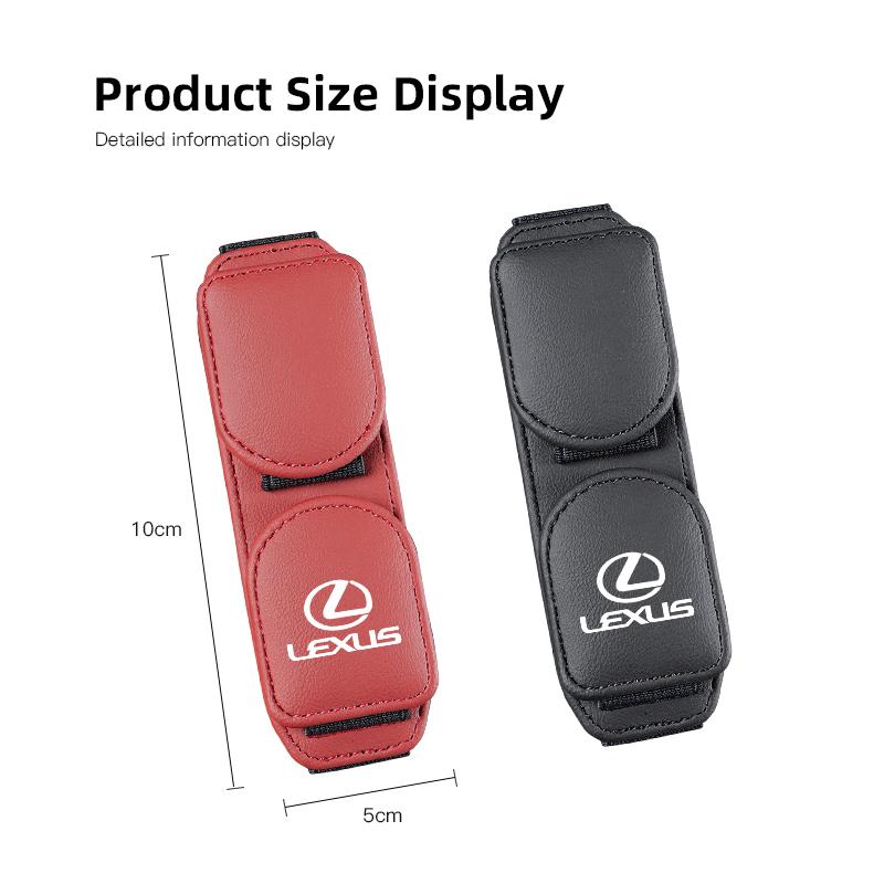 Double Clip Sunglasses Holder Magnetic Leather Glasses Storage For Lexus IS250 RX350 LX570 LX600 LX470 GX470 RX330 NX300 Ct200h AEI1