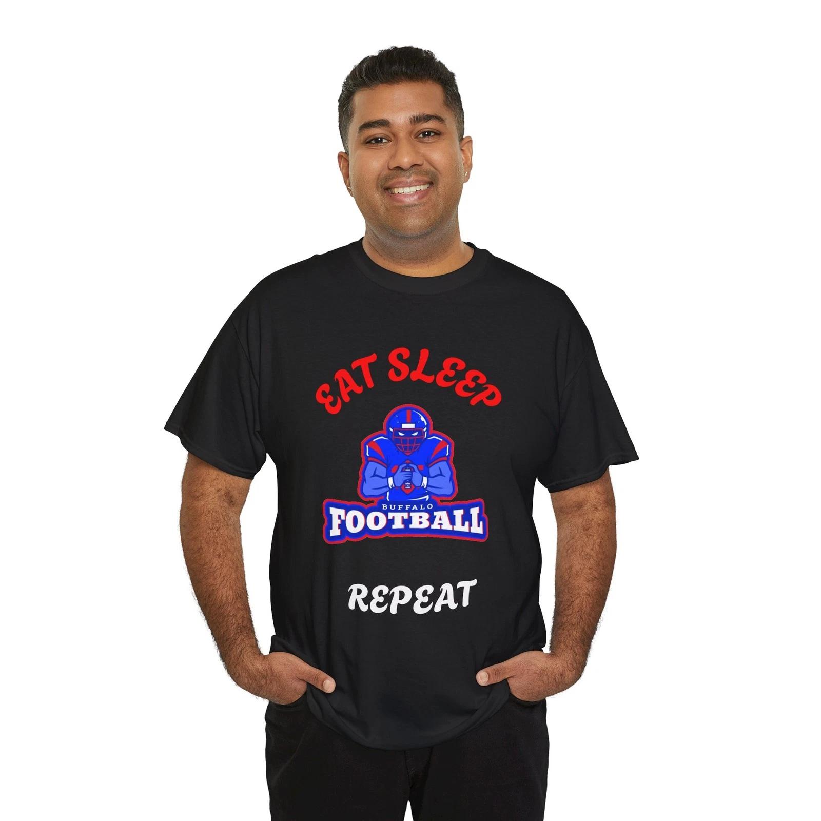 New York Football Eat Sleep Repeat T-Shirt Sports Gift as Dad Pays The Bills 2XL