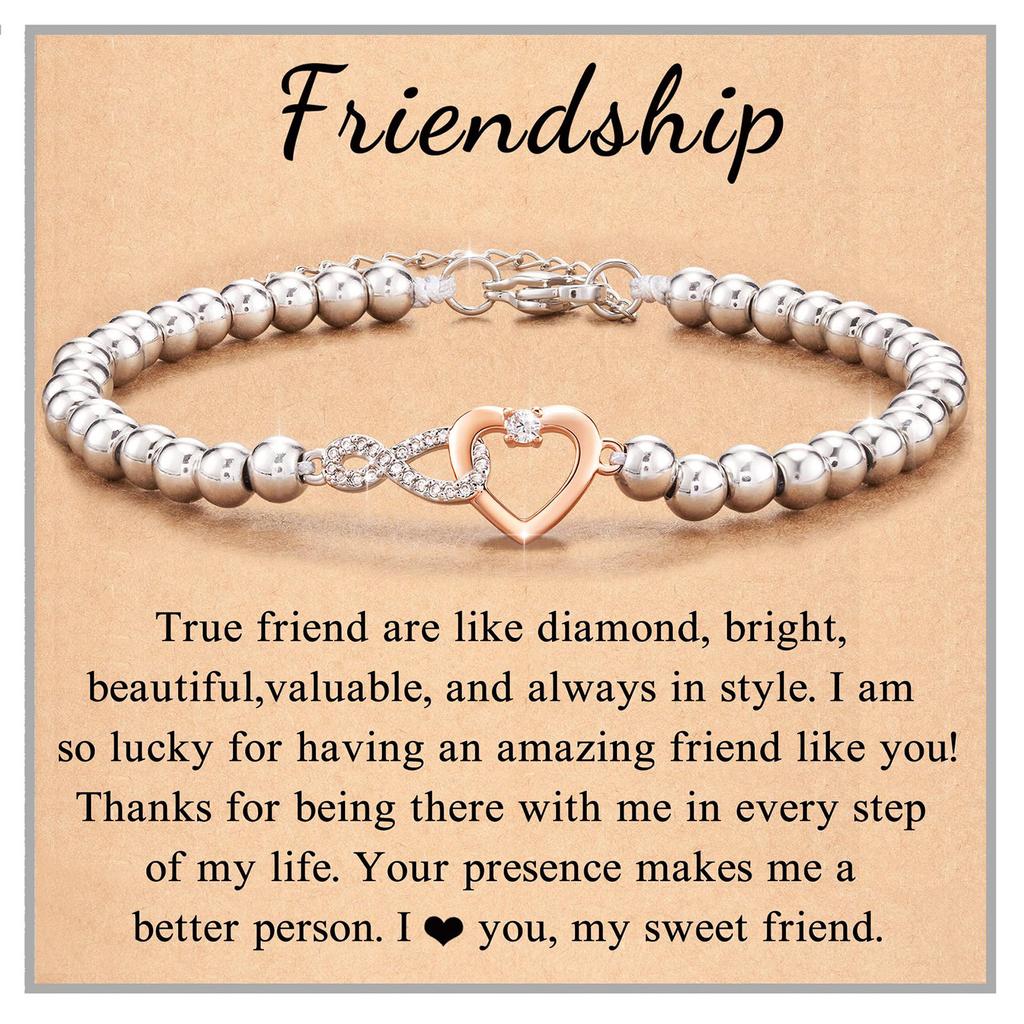 Elegant Infinities Heart Bracelet With Dazzling Crystals for Women Symbolizing Friendship and Styles Daily Casual Use