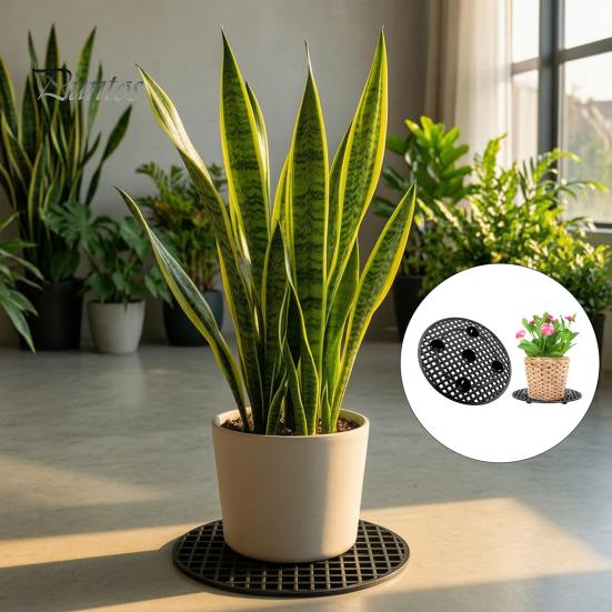 Non Scratch Pot Stands 6Pcs Plant Risers, 8 Inch Round Plastic Durable Risers Elevator Stands, Feet for Indoor Outdoor Flower Pots Tabletop