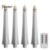 Halloween Ghost Candle Lights Flameless Taper Candles, Battery Operated Flickering Light with Real Wax Texture Candles Remote, 3D Wick LED for Dinner