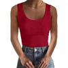 Women's Square Neck Ribbed T-Shirt Sleeveless Stretch Slim Basic Tank Tops for Hot Girls