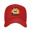 Cheerful Bunny Graphic Baseball Cap Adjustable Polyester Sun Protection Outdoor Hat