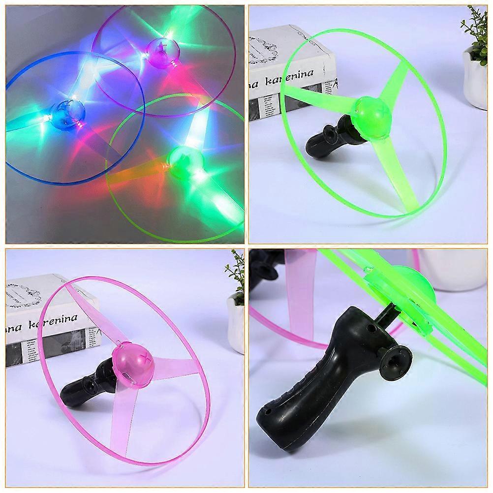 LED Flying Disc Toy with Launcher for Kids Outdoor Activities 3Pcs