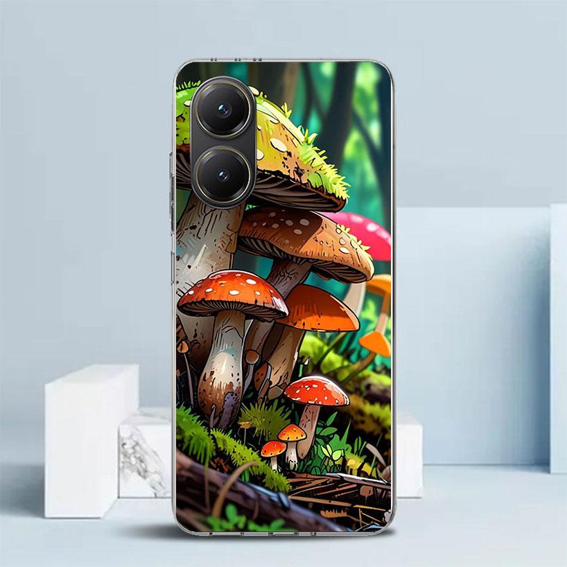 Colorful Mushroom Soft Cover for Xiaomi Poco F7 Ultra X7 X6 X5 Pro M7 Phone Case Redmi 15 15C 13 13C 12 12C 10 10C Print Shell P