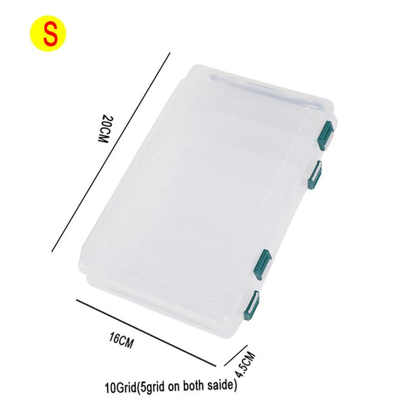 Angelbox mit 14 Fächern, Angelzubehör, Köderhakenboxen, Aufbewahrung, doppelseitig, hochfest, Angelköder-Tackle-Box